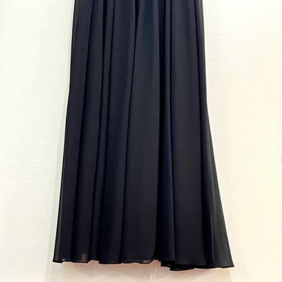 Mac Duggal 2650 Ruched V-Neck Pleated Chiffon Dress Black size XL - Picture 5 of 11